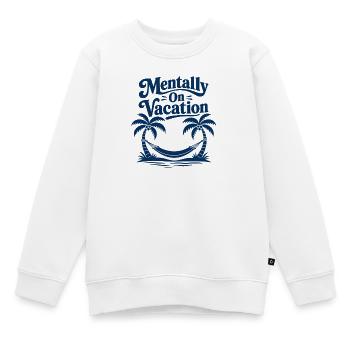 Hamac de palmiers mentalement en vacances - Sweat Premium enfant bio - blanc - Devant - AI Model Kid Male (0cm)