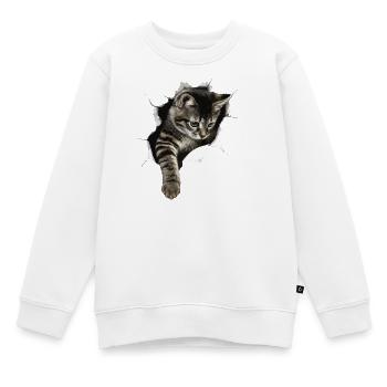 Katzenliebhaber - Kinder Premium Organic Sweatshirt - Weiß - Vorne - AI Model Kid Male (0cm)