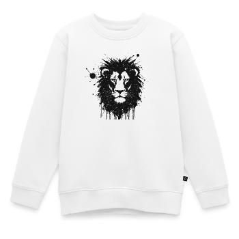 Löwen-Künstlerischer Spritzer - Kinder Premium Organic Sweatshirt - Weiß - Vorne - AI Model Kid Male (0cm)
