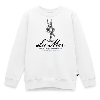 beach club - Kids Premium Organic Sweatshirt - white - Front - AI Model Kid Male (0cm)