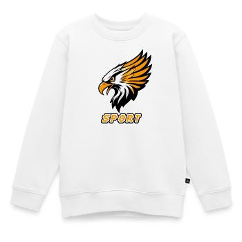 Sports Eagle Orange-Weiß - Kinder Premium Organic Sweatshirt - Weiß - Vorne - AI Model Kid Male (0cm)