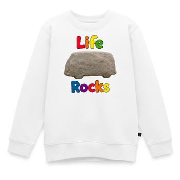 Life Rocks Stone - Kinder Premium Organic Sweatshirt - Weiß - Vorne - AI Model Kid Male (0cm)