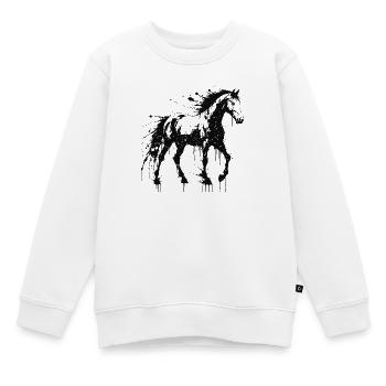 Pferdekunst Splash Black - Kinder Premium Organic Sweatshirt - Weiß - Vorne - AI Model Kid Male (0cm)