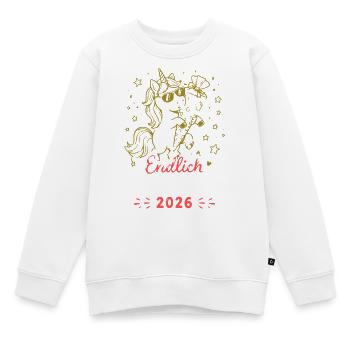 Einhorn Schulkind 2026 Erstschultag - Kinder Premium Organic Sweatshirt - Weiß - Vorne - AI Model Kid Male (0cm)
