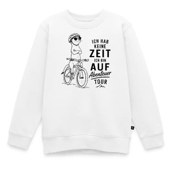 Abenteuerkatze auf Tour Keine Zeit - Kinder Premium Organic Sweatshirt - Weiß - Vorne - AI Model Kid Male (0cm)