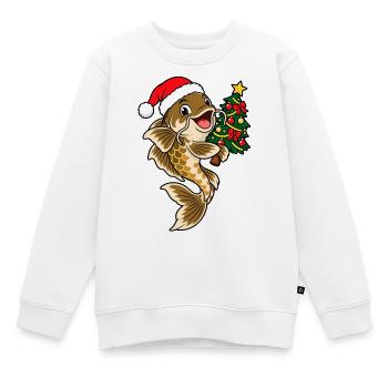 Weihnachts Karpfen - Kinder Premium Organic Sweatshirt - Weiß - Vorne - AI Model Kid Male (0cm)