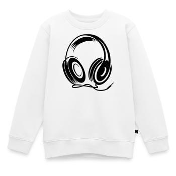 a headphone with cable - Kids Premium Organic Sweatshirt - white - Front - AI Model Kid Male (0cm)