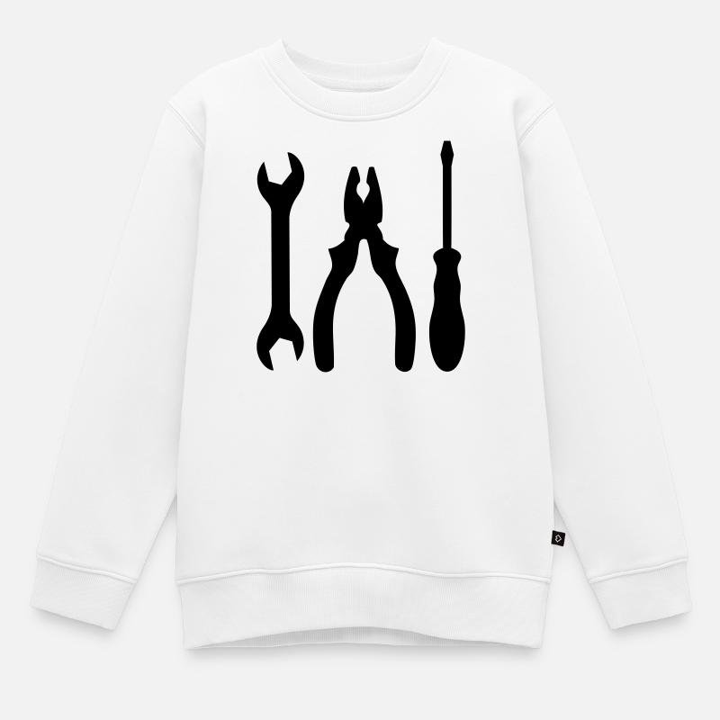 outils - Sweat Premium enfant bio - blanc