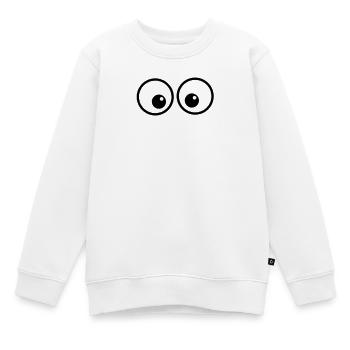 Augen-Duo im Comicstil - Kinder Premium Organic Sweatshirt - Weiß - Vorne - AI Model Kid Male (0cm)
