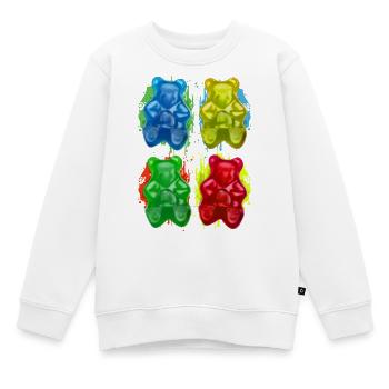 Gummibärchen - Fruchtig - Süssigkeit - Süss - Kinder Premium Organic Sweatshirt - Weiß - Vorne - AI Model Kid Male (0cm)