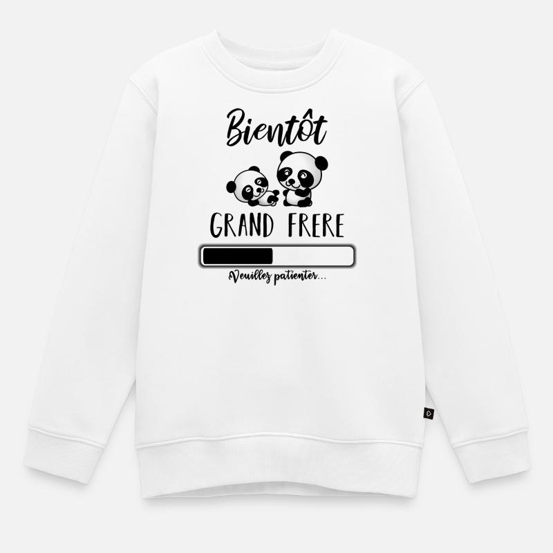 Bientôt grand frère - Sweat Premium enfant bio - blanc