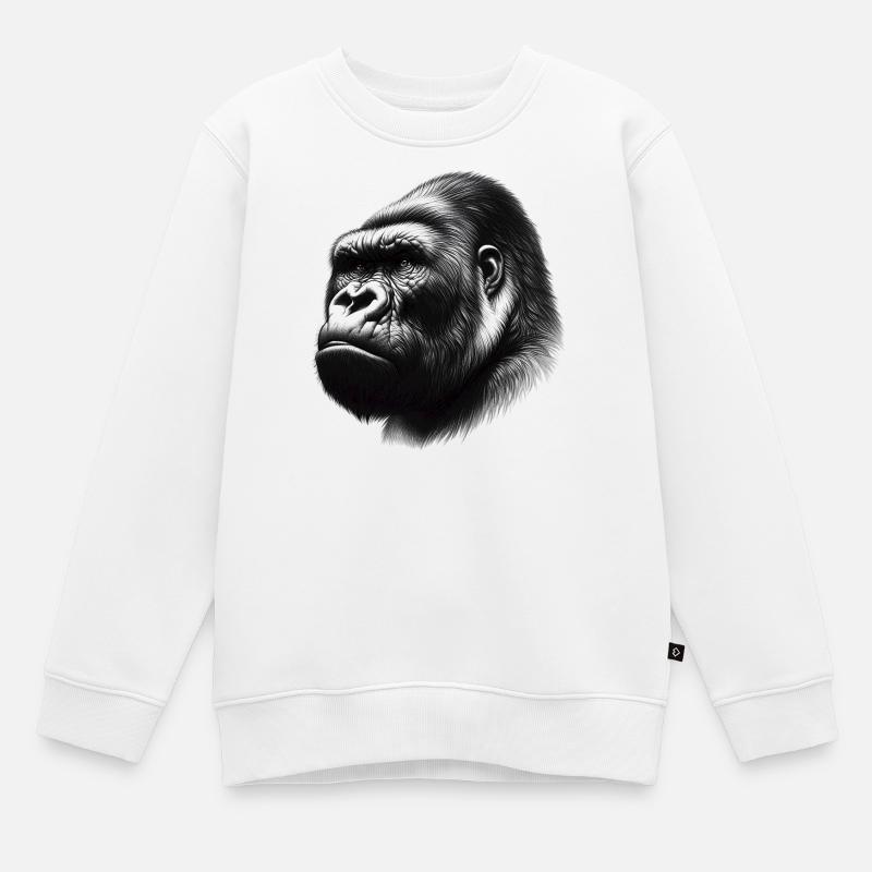 Gorilla - Kinder Premium Organic Sweatshirt - Weiß