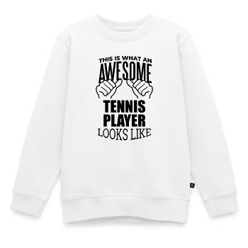 Tennis Tennis Tennis - Kinder Premium Organic Sweatshirt - Weiß - Vorne - AI Model Kid Male (0cm)