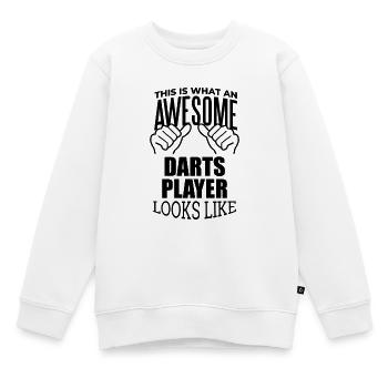 Darts Darts Darts - Kinder Premium Organic Sweatshirt - Weiß - Vorne - AI Model Kid Male (0cm)
