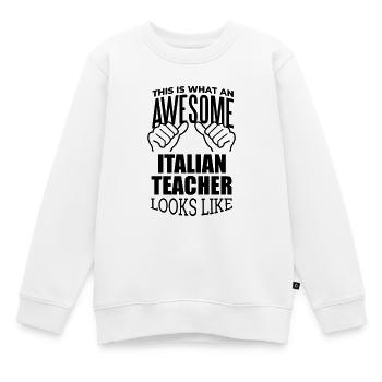 Italien - Sweat Premium enfant bio - blanc - Devant - AI Model Kid Male (0cm)