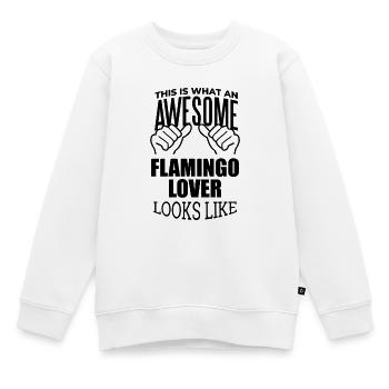 Flamingo Flamingo Flamingo - Kinder Premium Organic Sweatshirt - Weiß - Vorne - AI Model Kid Male (0cm)