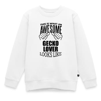 Gecko Gecko Gecko - Kinder Premium Organic Sweatshirt - Weiß - Vorne - AI Model Kid Male (0cm)