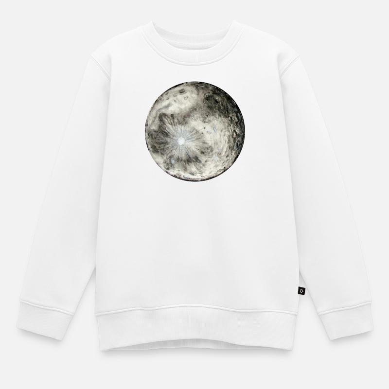 regarde la lune, c'est gratuit (lettres blanches) - Sweat Premium enfant bio - blanc