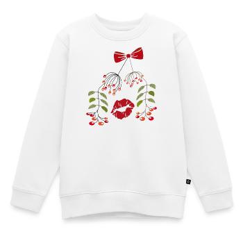 Kuss unter dem Mistelzweig, Weihnachten - Kinder Premium Organic Sweatshirt - Weiß - Vorne - AI Model Kid Male (0cm)