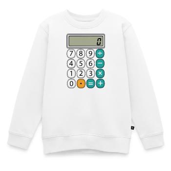 Zahl Tag Mathe Retro Taschenrechner Display - Kinder Premium Organic Sweatshirt - Weiß - Vorne - AI Model Kid Male (0cm)