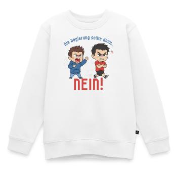 Die Regierung sollte doch... NEIN! - Kinder Premium Organic Sweatshirt - Weiß - Vorne - AI Model Kid Male (0cm)