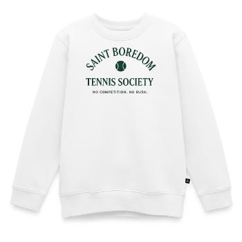 Saint Boredom - Tennis Society - Kinder Premium Organic Sweatshirt - Weiß - Vorne - AI Model Kid Male (0cm)