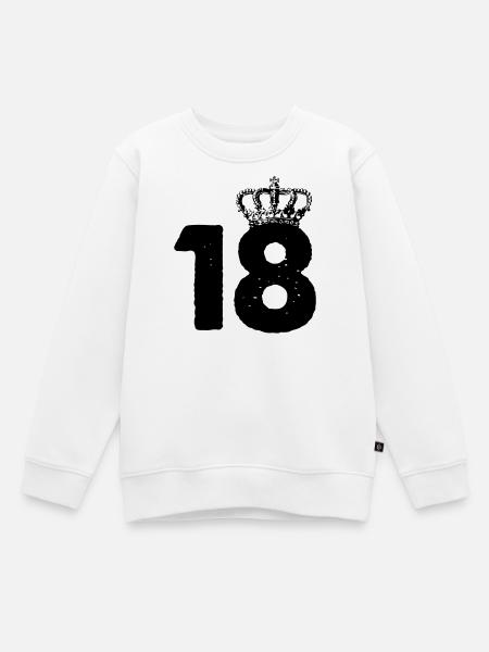 18 Krone - Kinder Premium Organic Sweatshirt - Weiß