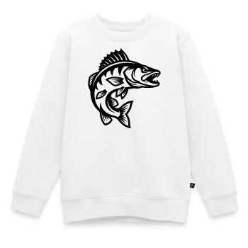 Hecht Fisch - Kinder Premium Organic Sweatshirt - Weiß - Vorne - AI Model Kid Male (0cm)