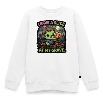 Zombie avec une part de pizza au cimetière - Sweat Premium enfant bio - blanc - Devant - AI Model Kid Male (0cm)