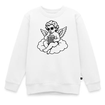 Cooler Cherub mit Popcorn im Kino - Kinder Premium Organic Sweatshirt - Weiß - Vorne - AI Model Kid Male (0cm)