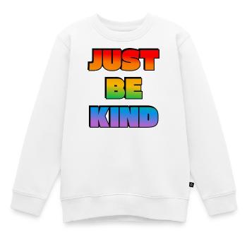 Just Be Kind Gradient - Kids Premium Organic Sweatshirt - white - Front - AI Model Kid Male (0cm)