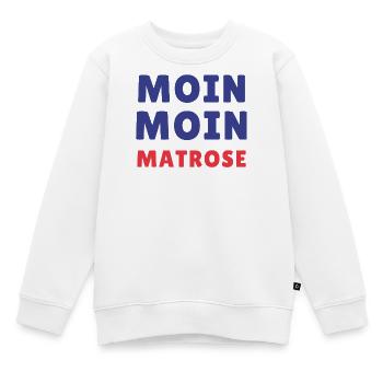 Moin Moin Matrose Typo Design - Kinder Premium Organic Sweatshirt - Weiß - Vorne - AI Model Kid Male (0cm)