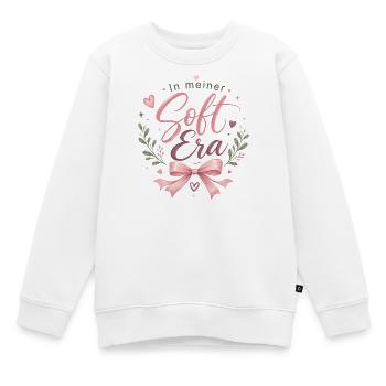 In meiner Soft Era – rosa Script - Kinder Premium Organic Sweatshirt - Weiß - Vorne - AI Model Kid Male (0cm)