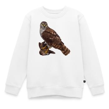 Falke mit Spatz - Kinder Premium Organic Sweatshirt - Weiß - Vorne - AI Model Kid Male (0cm)