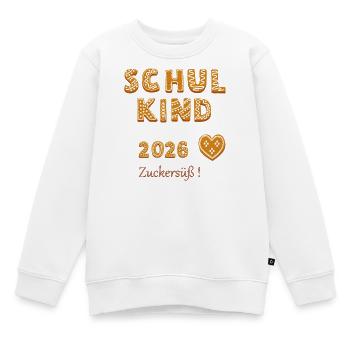 Schulkind 2026 Zuckersüß - Kinder Premium Organic Sweatshirt - Weiß - Vorne - AI Model Kid Male (0cm)