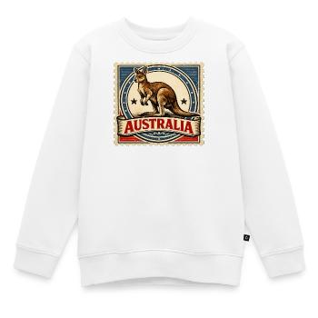 Kangaroo Vintage Stamp Australien - Kinder Premium Organic Sweatshirt - Weiß - Vorne - AI Model Kid Male (0cm)