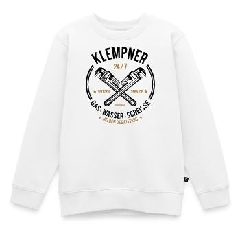 Klempner - Gas, Wasser, Scheiße - Kinder Premium Organic Sweatshirt - Weiß - Vorne - AI Model Kid Male (0cm)