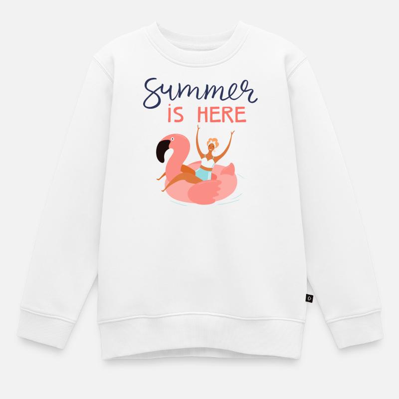 Der Sommer ist da - Kinder Premium Organic Sweatshirt - Weiß