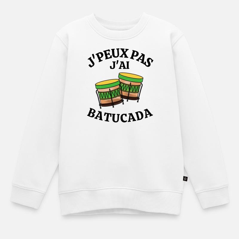 batucada, Brésil, carnaval de rio, samba - Sweat Premium enfant bio - blanc