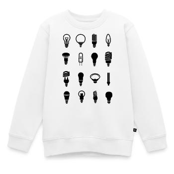Ampoule - Sweat Premium enfant bio - blanc - Devant - AI Model Kid Male (0cm)
