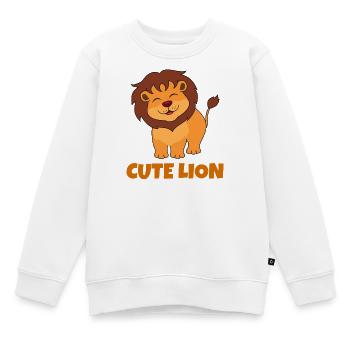 Löwe, niedlicher Löwe, Savanne - Kinder Premium Organic Sweatshirt - Weiß - Vorne - AI Model Kid Male (0cm)