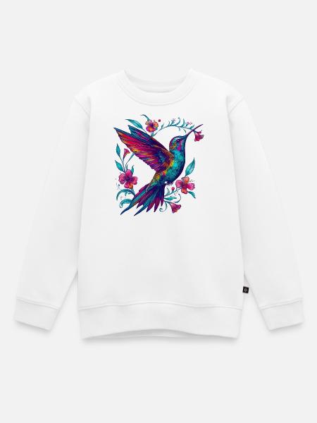 Kolibri - Kinder Premium Organic Sweatshirt - Weiß