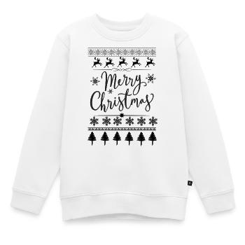 Frohe Weihnachten, inszeniert - Kinder Premium Organic Sweatshirt - Weiß - Vorne - AI Model Kid Male (0cm)