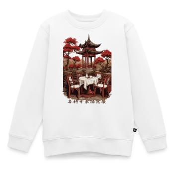 Café asiatique - Sweat Premium enfant bio - blanc - Devant - AI Model Kid Male (0cm)