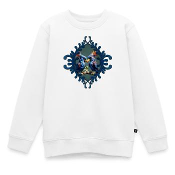 Verliebte Fantasievögel - Kinder Premium Organic Sweatshirt - Weiß - Vorne - AI Model Kid Male (0cm)