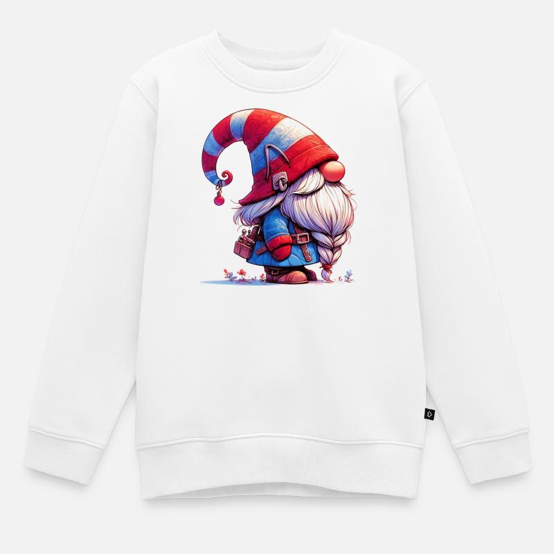 Elfe gobelin gnome - Sweat Premium enfant bio - blanc