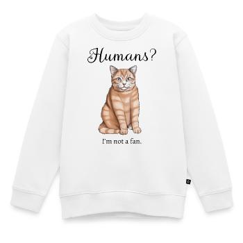Les chats et les humains - Sweat Premium enfant bio - blanc - Devant - AI Model Kid Male (0cm)