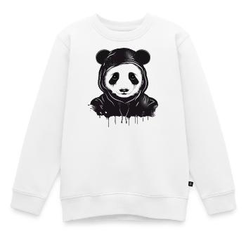 witziger Panda Bär Kopf mit Hoodie Kapuze - Kinder Premium Organic Sweatshirt - Weiß - Vorne - AI Model Kid Male (0cm)