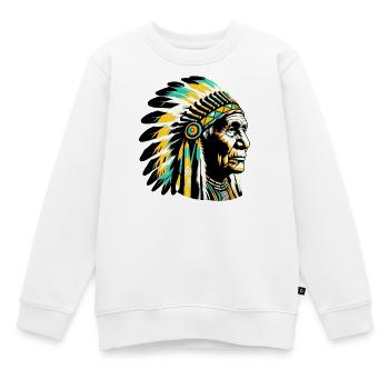 Amerikanisch, Indianer, Amerikaner - Kinder Premium Organic Sweatshirt - Weiß - Vorne - AI Model Kid Male (0cm)