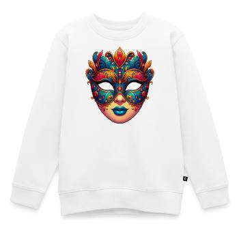 Masque du Carnaval de Venise - Sweat Premium enfant bio - blanc - Devant - AI Model Kid Male (0cm)